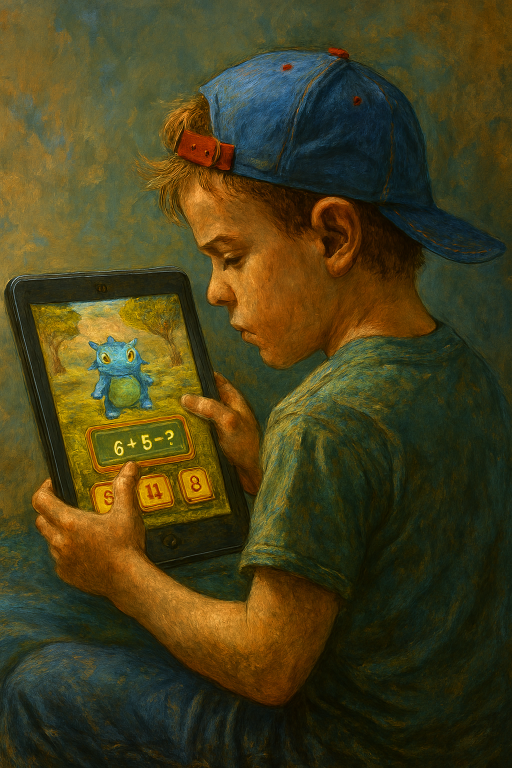 Lukey playing math games