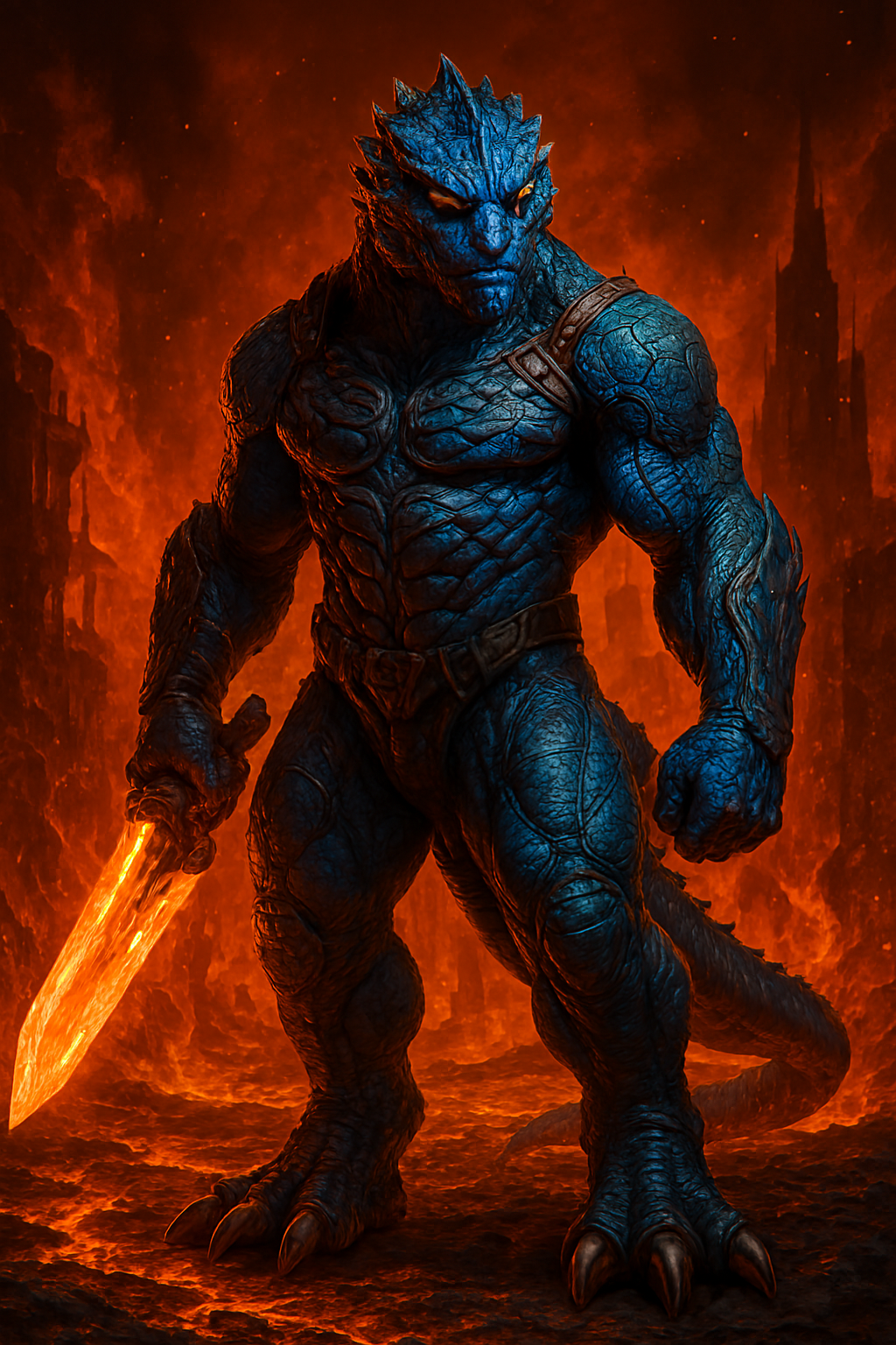 A blue reptilian scout