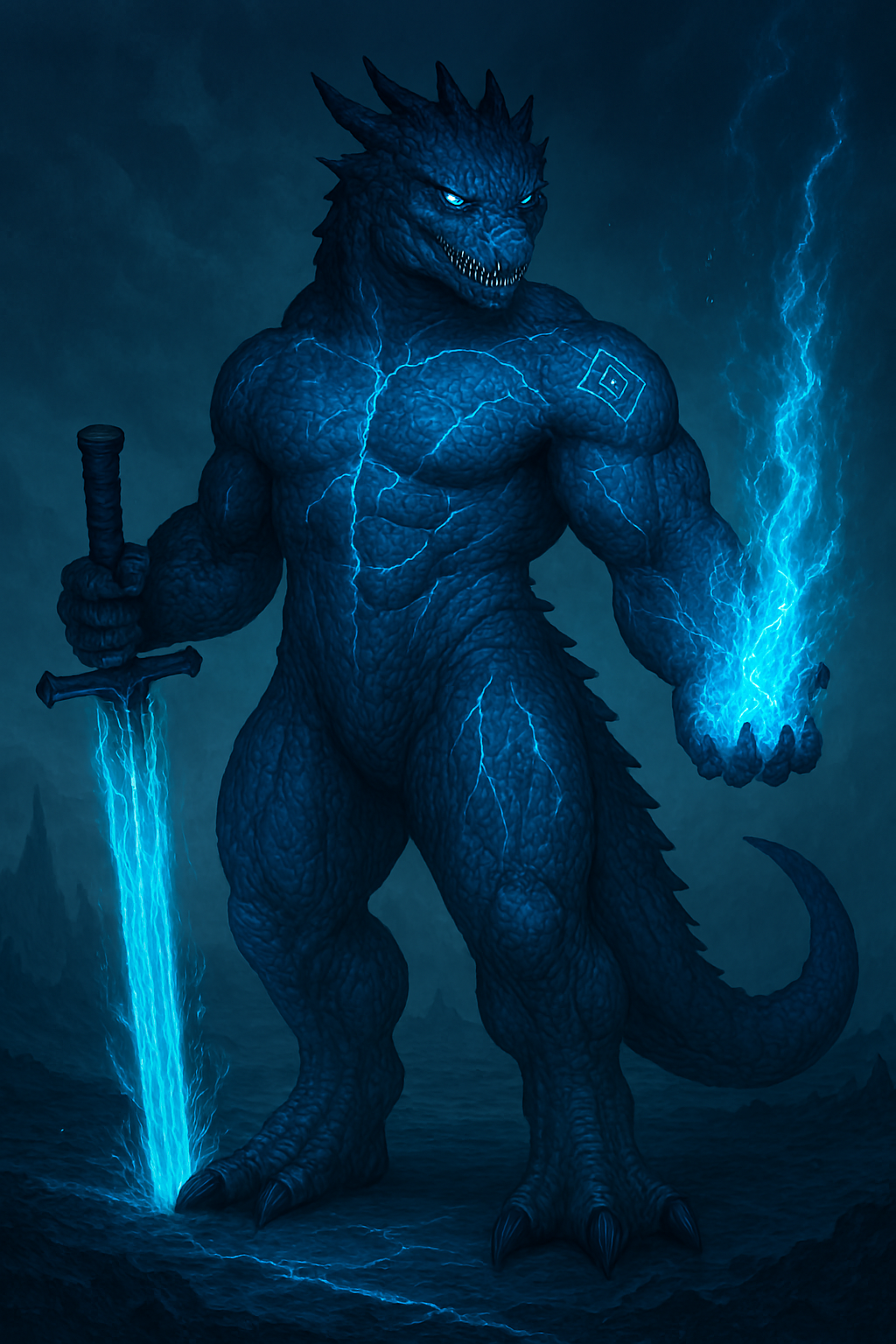 A blue reptilian scout