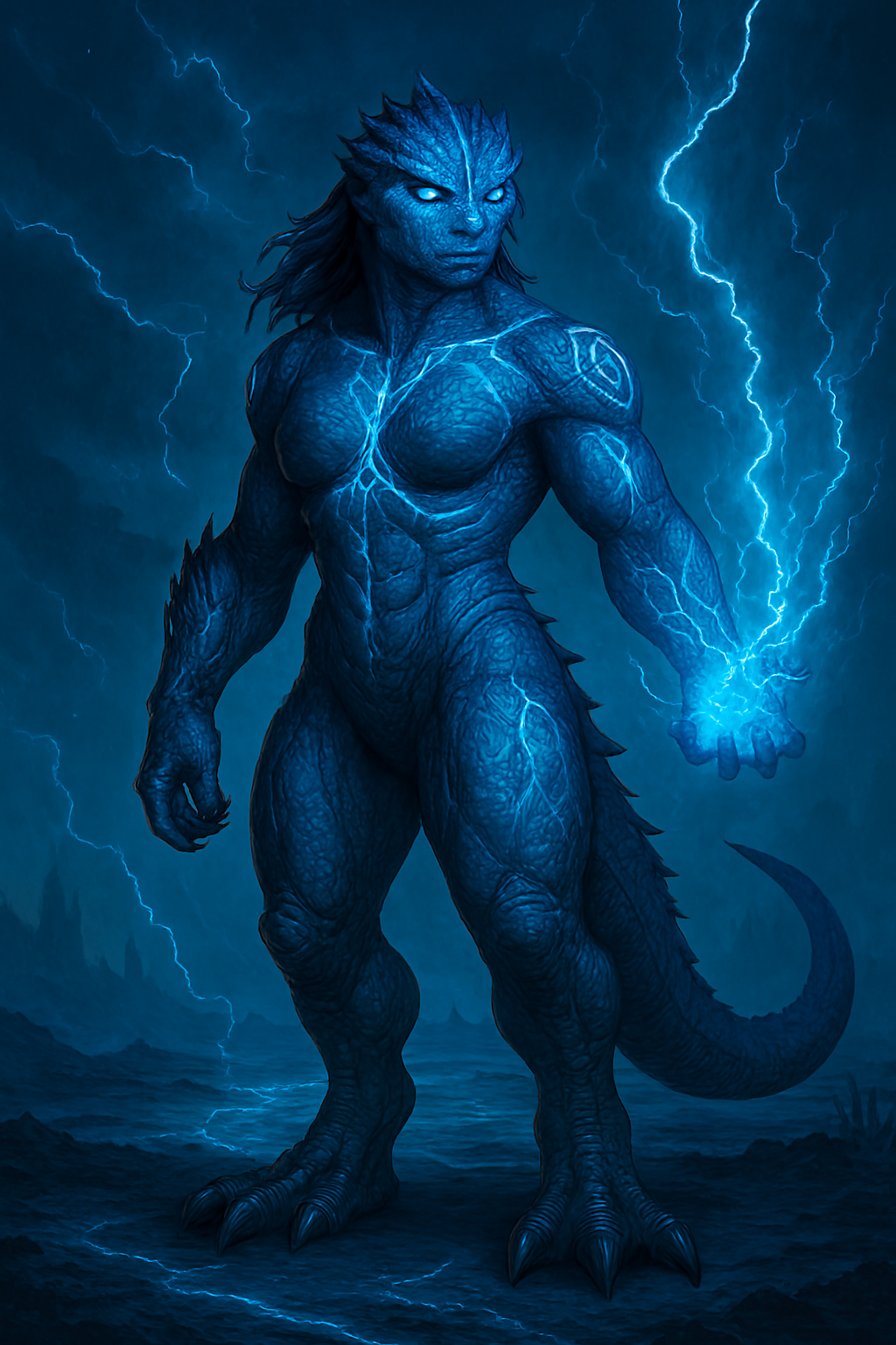 Liora, a blue Zorathian