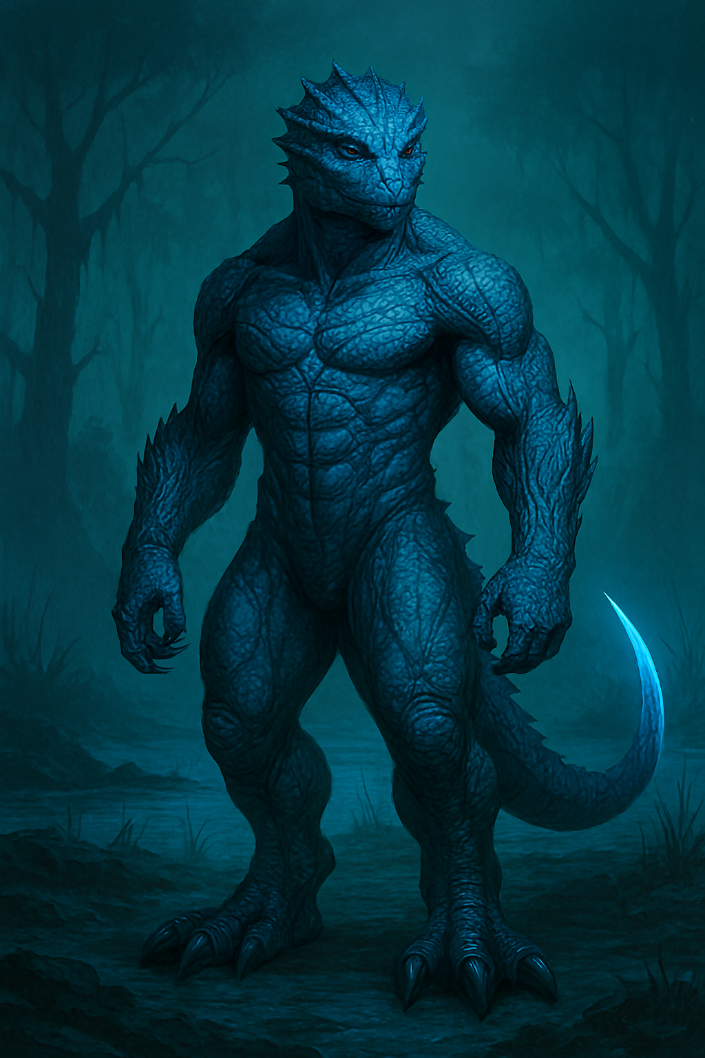 A blue reptilian scout